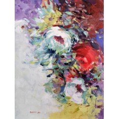 Rubab Naqvi, 18 x 24 inch, Acrylic on Canvas, Floral Painting, AC-RBNQ-008 Rubab Naqvi, 18 x 24 inch, Acrylic on Canvas, Floral Painting, AC-RBNQ-008